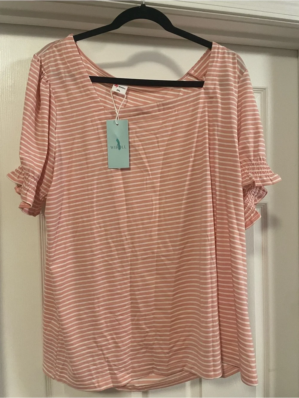 Women’s 4X Orange Flowy Blouse | Lightweight Short Sleeve Plus Size Top NWT